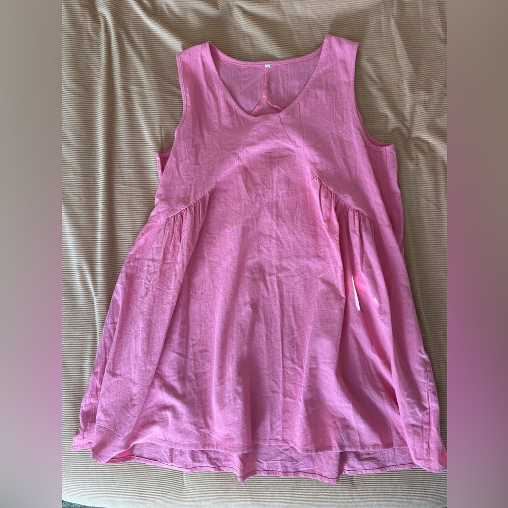Flowy Pink Sleeveless Tunic/Mini Dress